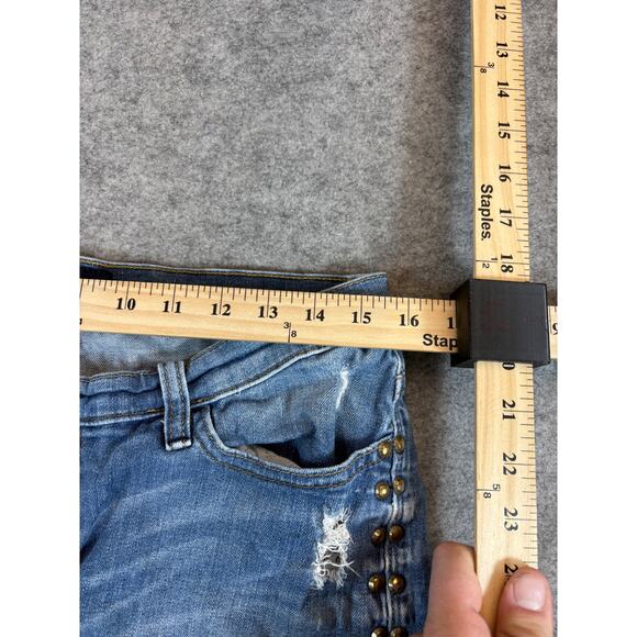 Rook & Republic Cutoff Shorts Womens Size 12 Blue Studded Distressed Streetwear - Picture 4 of 8